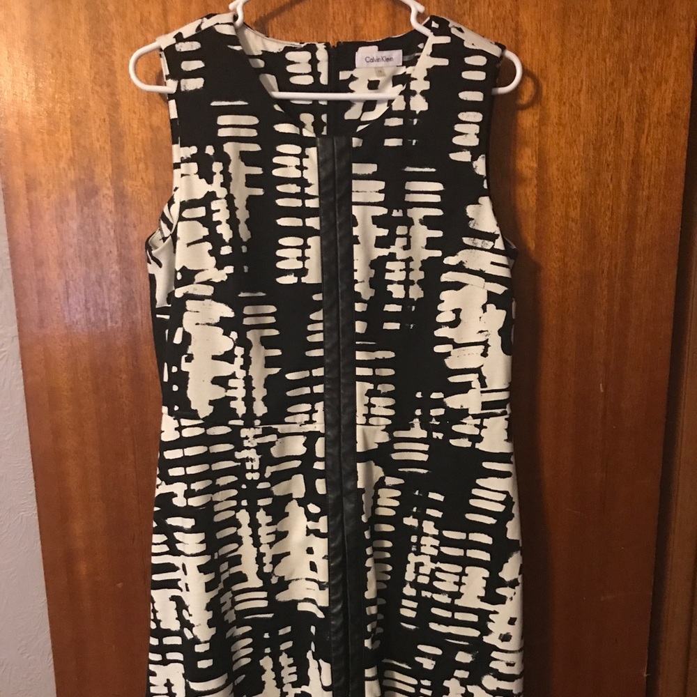 Calvin Klein dress with faux leather detail